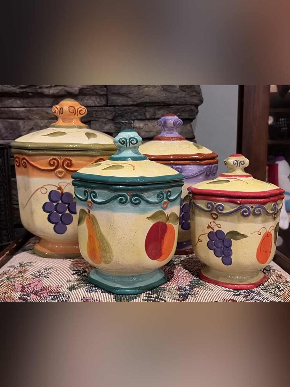 Set of 4 Ceramic Kitchen Canisters